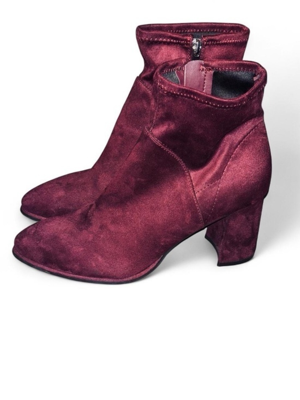 MARC FISHER Burgundy Faux Suede Ankle Boots - 9M